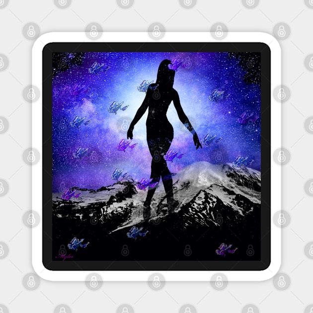 CELESTIAL BALLERINA STARS AND BUTTERFLIES Magnet by Overthetopsm