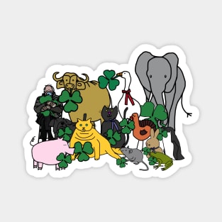 St Patricks Day Shamrock Animals and Bernie Sanders Magnet