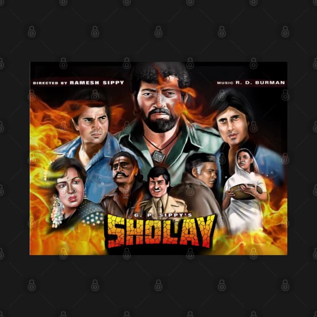 Sholay Artwork by SAN ART STUDIO 