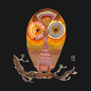 Cute Golden owl watercolor illustration T-Shirt