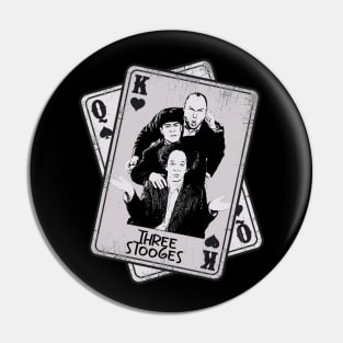 Retro The Three Stooges 80s Style Card Pin