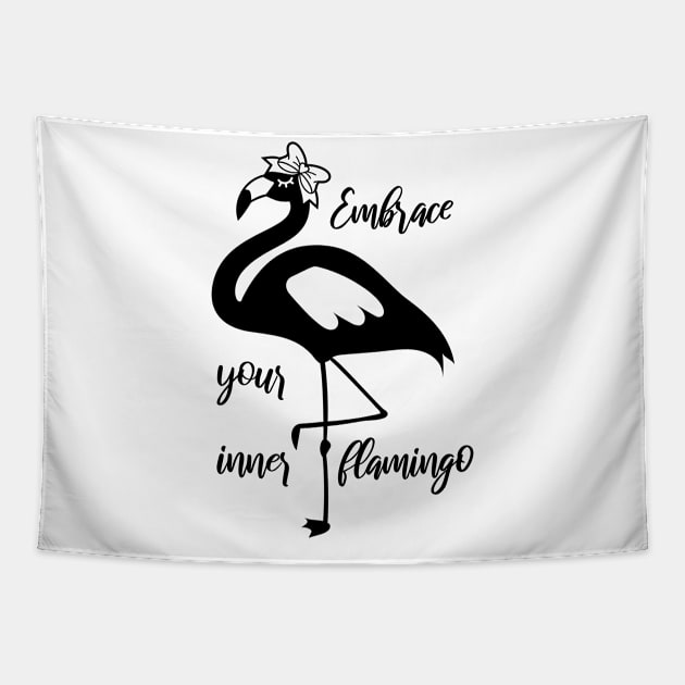 flamingo lady gift, Embrace your inner flamingo Tapestry by hugandmug