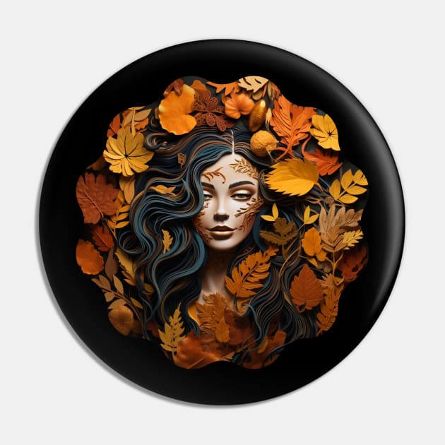 Autumn Is Calling Autumn Leaves Autumn Face Pin by Positive Designer