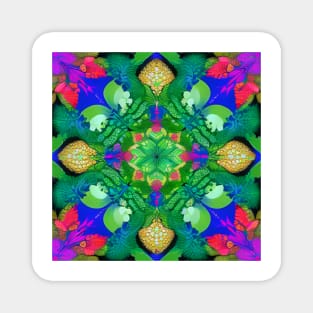 Tropical Leaves Mandala Magnet