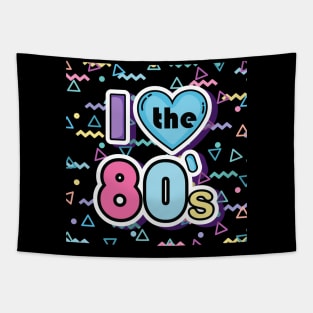 Nostalgia Pop culture I Love The 80s Tapestry