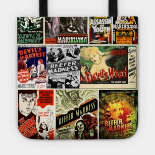 Reefer madness - Anti Marijuana vintage film posters collage Tote