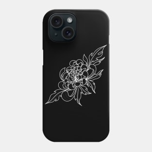 White Peony Flower Phone Case