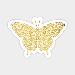 Golden Wings Mandala Butterfly Magnet