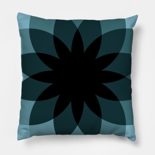 flowers inside blue circles Pillow