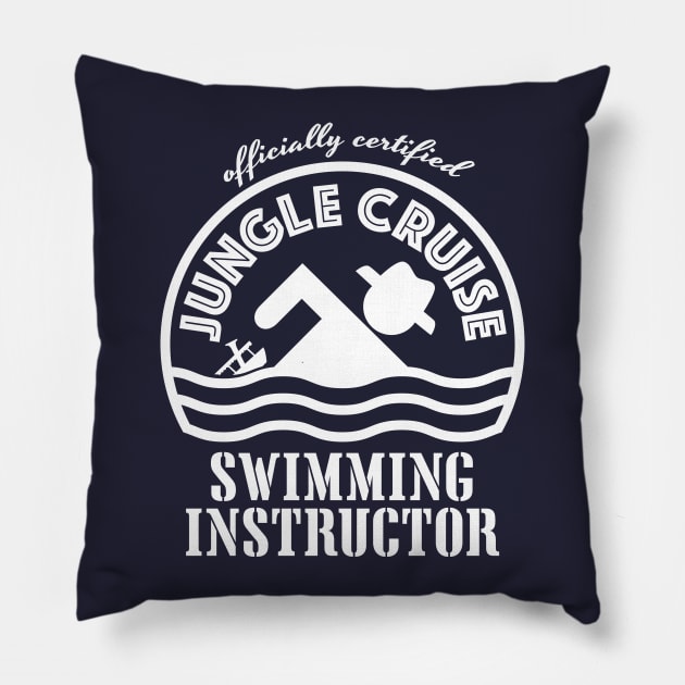 Jungle Cruise Swimming Instructor Pillow by GoAwayGreen