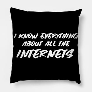 I know everything about all the internets, Nonsense Pillow