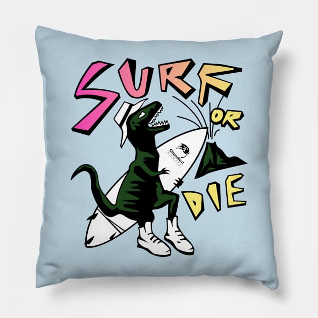 Surf or Die Pillow by tenaciousva