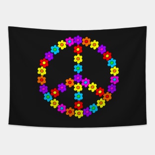 Pop Flower Peace Sign Tapestry