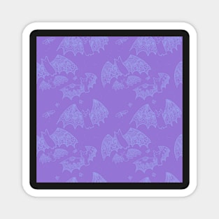 Periwinkle Pastel Lilac Pastel Goth Lace Bats Magnet