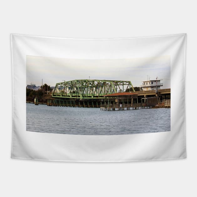 Surf City Swing Bridge Tapestry by Cynthia48