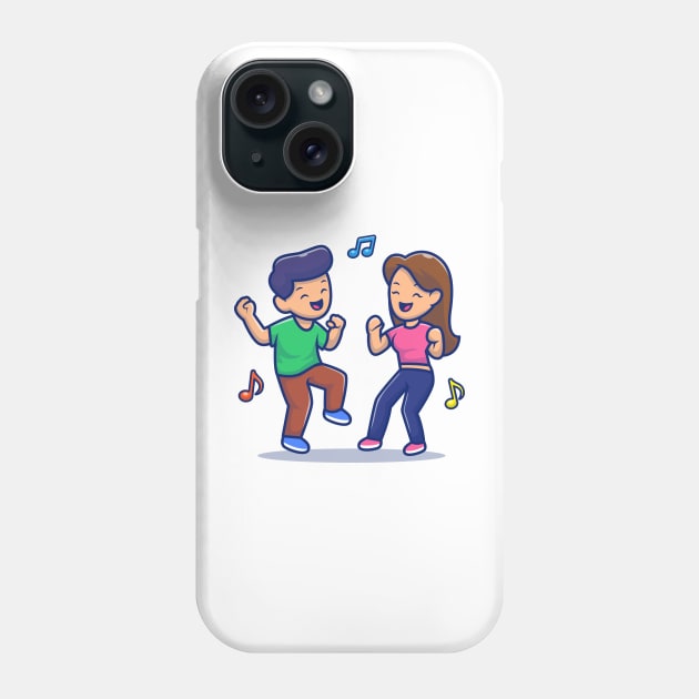 Couple Man And Woman Dancing With Music Phone Case by Catalyst Labs