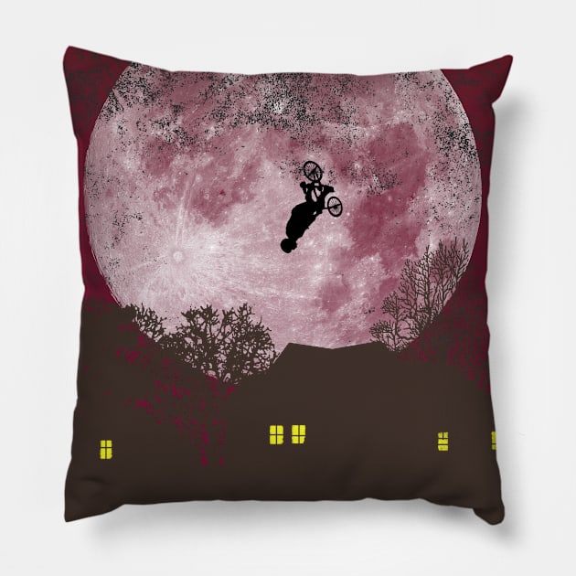 BMX Freestyle - Red Dawn Pillow by MerlinArt