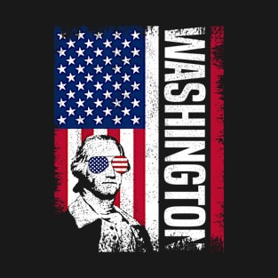 George Washington American Flag 4th of July T-Shirt