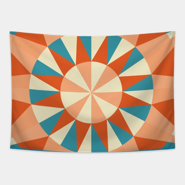 Kaleidoscope Retro Blue Tapestry by bruxamagica