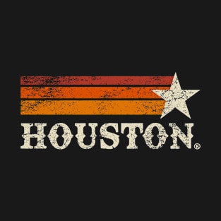 Retro Vintage Houston Texas Weathered Stripes T-Shirt