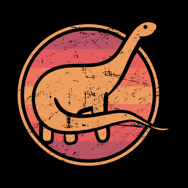 Retro Vintage Long Neck Dinosaur Brontosaurus by MeatMan