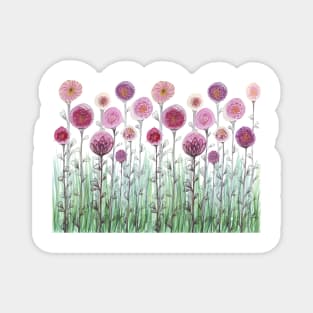 Abstract flower garden Watercolor artwork Magnet