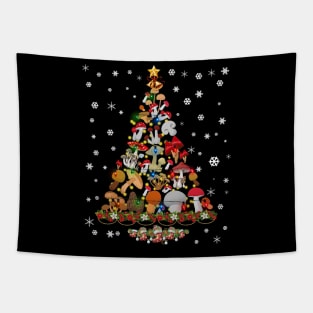 Mushroom Christmas Tree Merry Christmas mushroom garden Xmas Tapestry