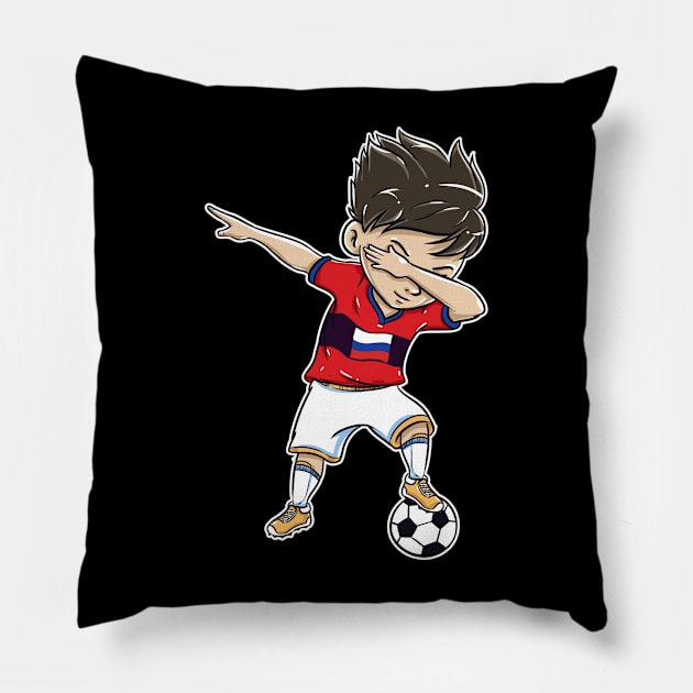 Dabbing Soccer Player Funny Russia Fan T-Shirt boy Pillow by Pummli