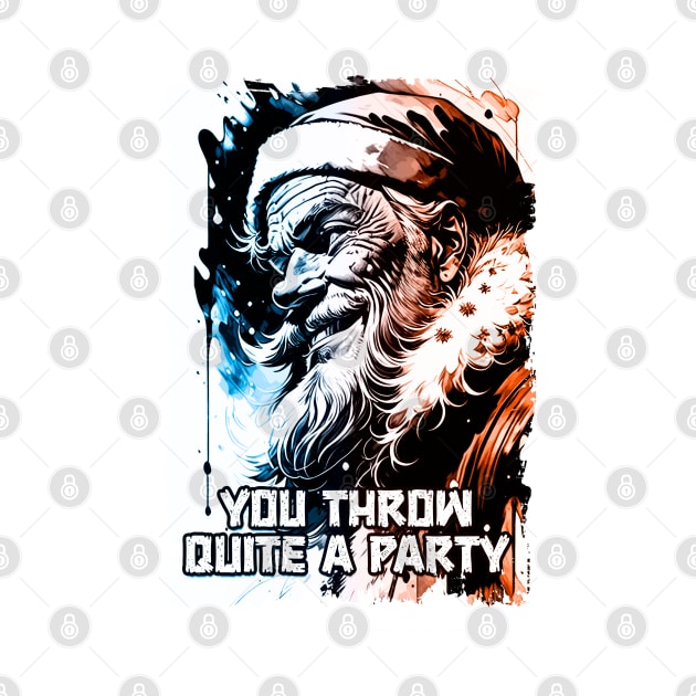 Yippee Ki Yay Funny Christmas Party Quote Pop Culture Santa Claus Illustration by Naumovski