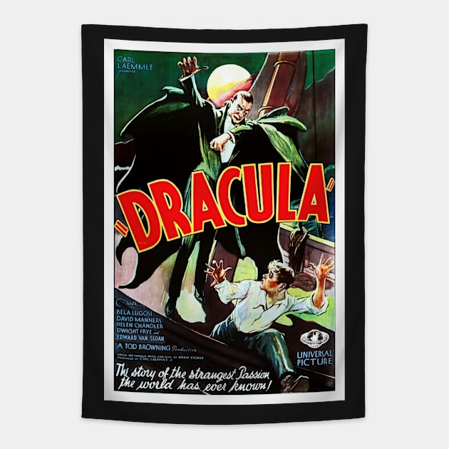 Digitally Restored Original Dracula Movie Poster with Bela Lugosi Tapestry by vintageposterco