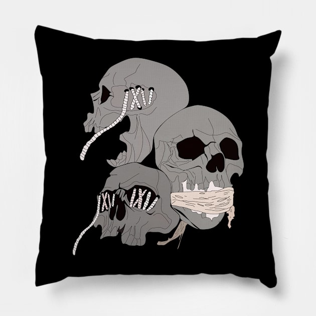 3 skulls Pillow by Happydesign07