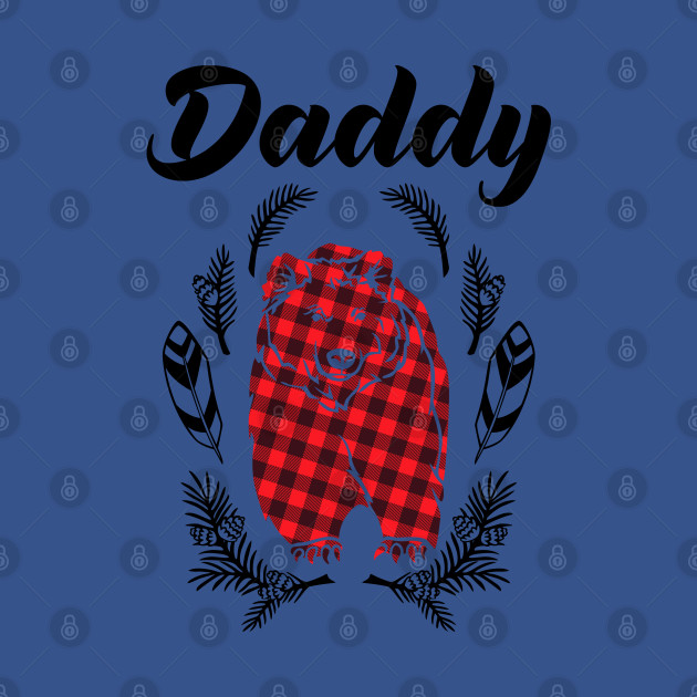 Disover Daddy Bear Dad Red Buffalo Plaid Funny Family Christmas - Daddy Bear - T-Shirt