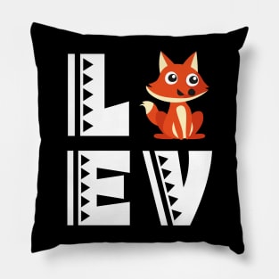 Cute love fox t shirt funny fox lover gifts for kids Pillow