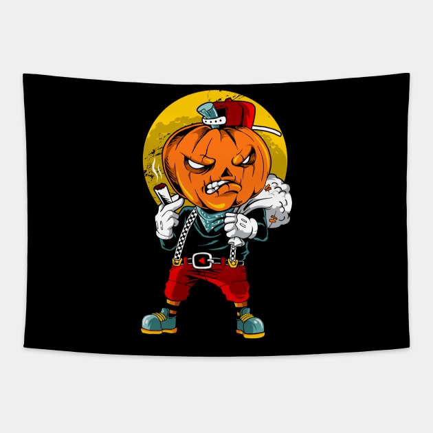 pumpkin boy Tapestry by spoilerinc