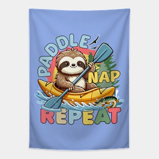 Funny Sloth Outdoor - Kayaking Sloth Tapestry