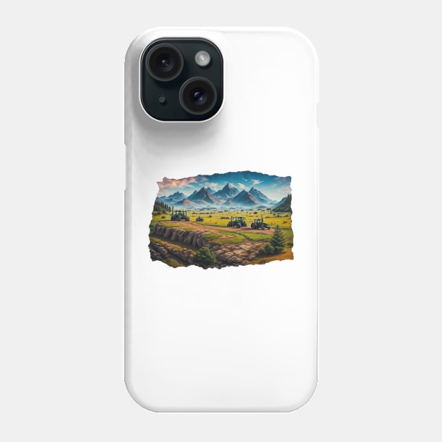 Tractor Truck Vintage Landscape Road Farmer Agriculture Trucking Phone Case by Flowering Away