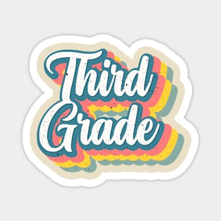 Retro Third Grade Magnet