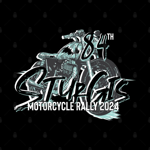 84th Sturgis Motorcycle rally teal and grey 2024 by PincGeneral