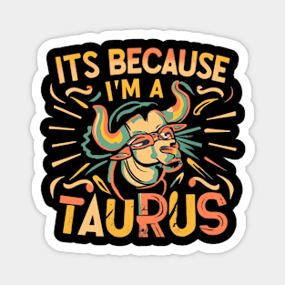 Taurus Retro Horizon: Astrological Poster Fun Magnet