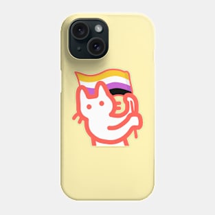 owie waving a non binary flag Phone Case