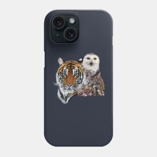 Bengal tiger and owls Phone Case