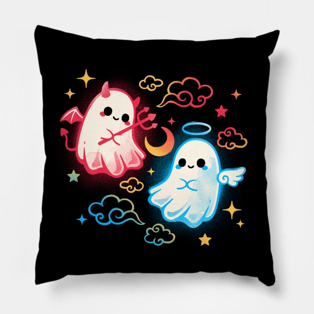 Angel devil ghosts Pillow by NemiMakeit