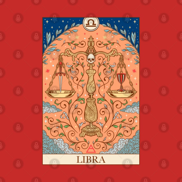 Zodiac sign tarot card Libra by OccultOmaStore