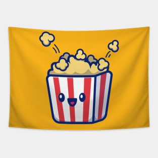 Cute Popcorn Cartoon Tapestry