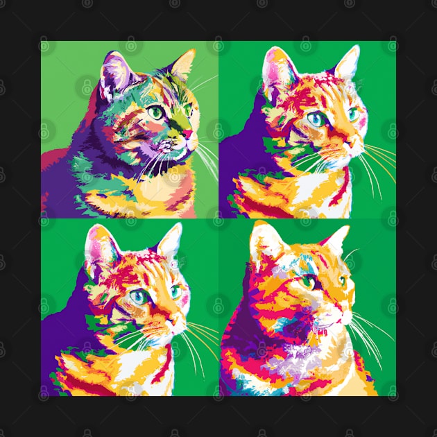 American Bobtail Pop Art - Cat Lover Gift by PawPopArt