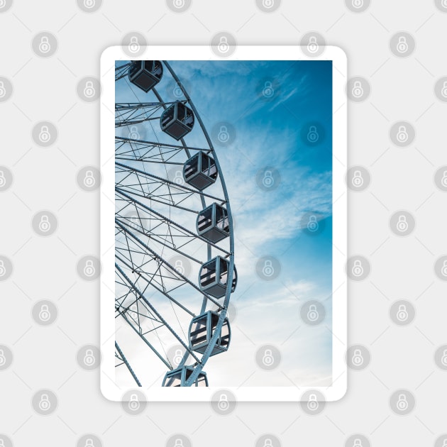 Blue Sky Ferris Wheel Magnet by RenataCacaoPhotography