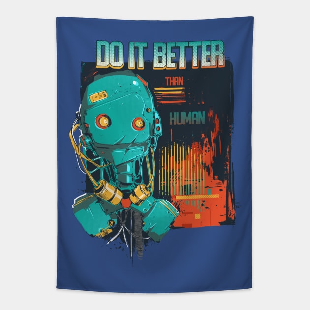 Better than human Tapestry by Ninja Jo