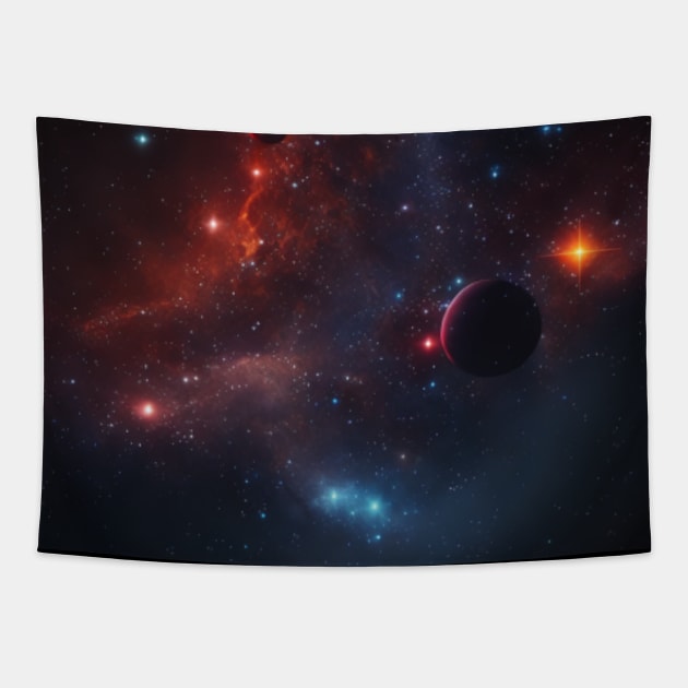 Space, stars, fantasy, pattern, si-fi, dark blue Tapestry by KK-Royal