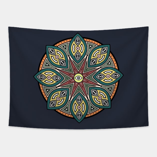 Khamsa Mandala Tapestry by CyclopsDesigns