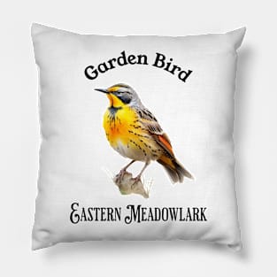 Garden Bird Eastern Meadowlark Pillow